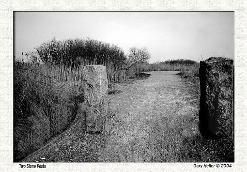 Two Stone Posts    B&amp;W-lndscp0404-070101xxbwweb.jpg