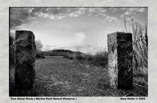 Reshoot. . .Two Stone Posts  B&amp;W-lndscp0504-1105xbwweb.jpg