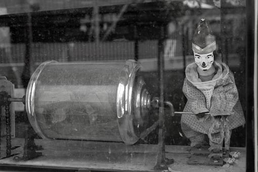 Roadside Attractions: The Clown that takes the tickets-clown-bw.jpg