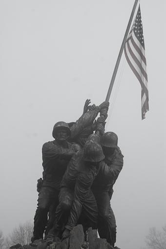 Foggy Morning:Iwo Jima Memorial-clicks13552desat.jpg