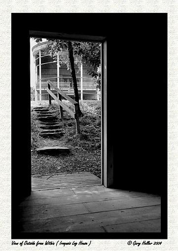 View of Outside from within. . B&amp;W-doorway0704-350105xbwweb.jpg