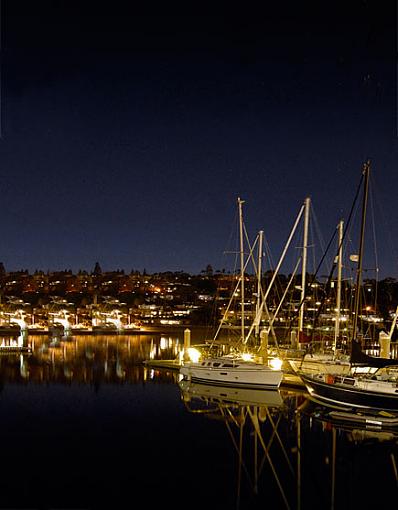 Sailboats in Harbor Under Moon-a3.jpg