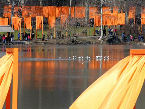 &quot; The Gates&quot; installation in Central Park, N.Y.C-across-lake-2.jpg