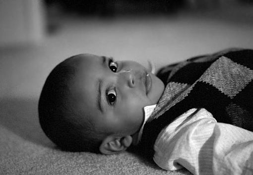 Little cousin at Christmas-b-w.jpg